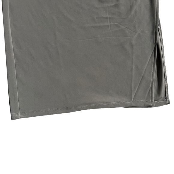 WILFRED / ARITIZIA TAUPE‎ HALTER NECKLINE FITTED “REMEDY” MIDI DRESS WITH SLIT - Picture 3 of 13